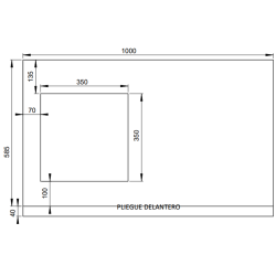 Encimera 1000 mm x 585 mm...