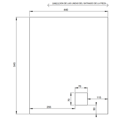 Pieza D, panel 440 mm largo...